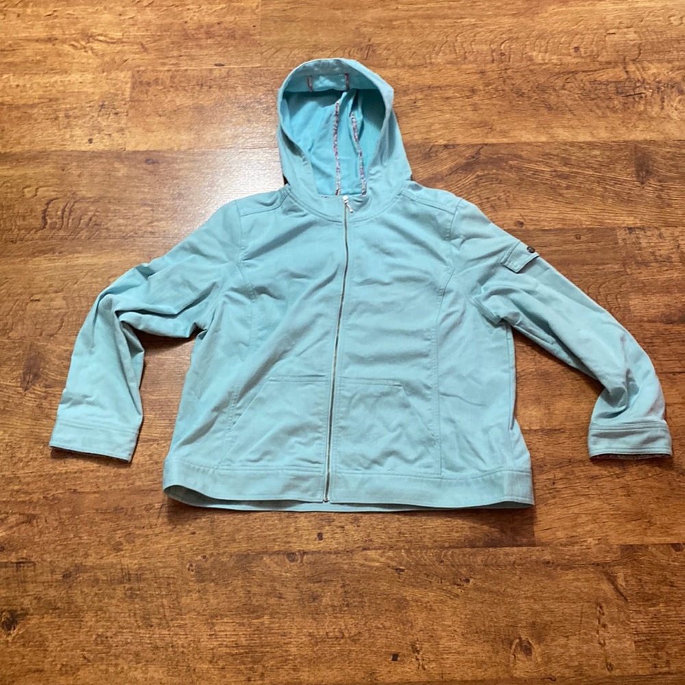 Christopher&Banks Mint Green Light Denim Jacket with Hood